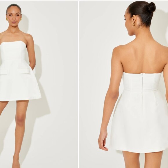 The Ultimate Muse Strapless Dress- White - Picture 2 of 3